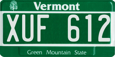 VT license plate XUF612