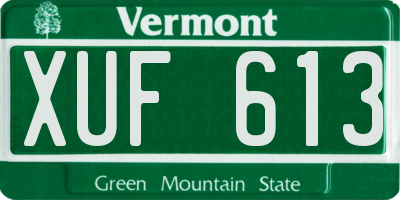 VT license plate XUF613