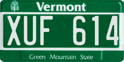 VT license plate XUF614