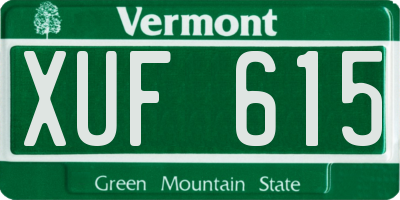 VT license plate XUF615