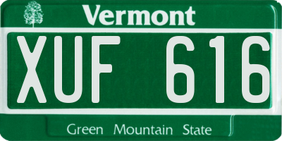 VT license plate XUF616