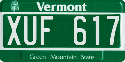 VT license plate XUF617