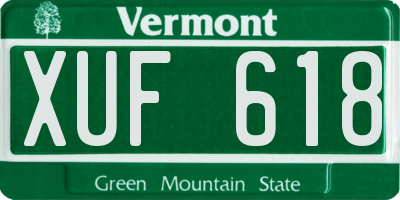 VT license plate XUF618