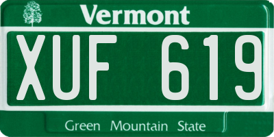 VT license plate XUF619