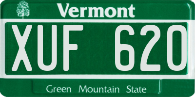 VT license plate XUF620
