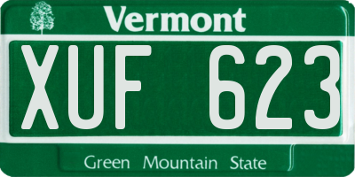 VT license plate XUF623