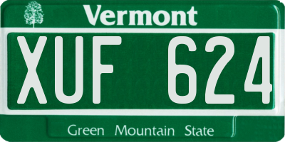 VT license plate XUF624