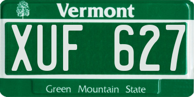 VT license plate XUF627