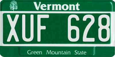 VT license plate XUF628
