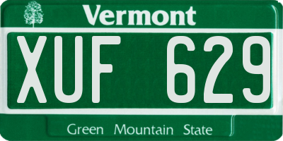 VT license plate XUF629