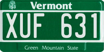 VT license plate XUF631