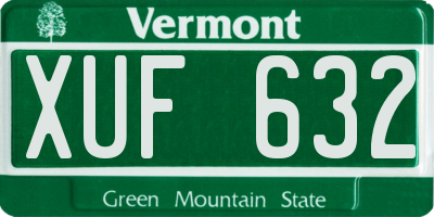 VT license plate XUF632