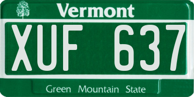 VT license plate XUF637