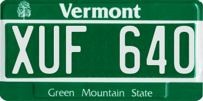 VT license plate XUF640