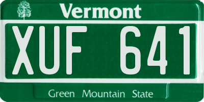VT license plate XUF641