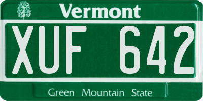 VT license plate XUF642