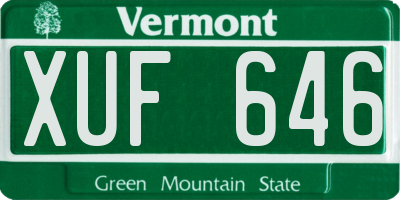 VT license plate XUF646