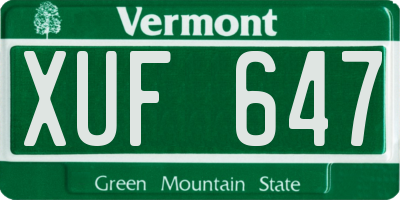 VT license plate XUF647