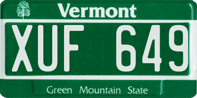 VT license plate XUF649