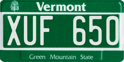 VT license plate XUF650
