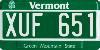 VT license plate XUF651