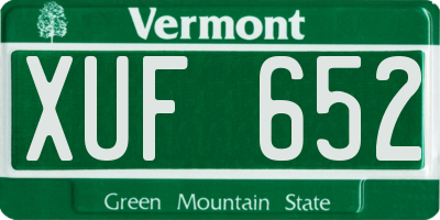 VT license plate XUF652