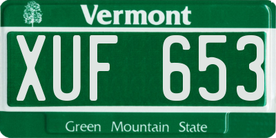 VT license plate XUF653