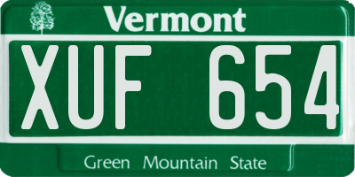 VT license plate XUF654