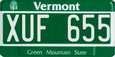 VT license plate XUF655