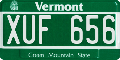 VT license plate XUF656