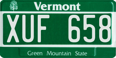 VT license plate XUF658