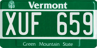VT license plate XUF659