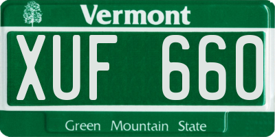 VT license plate XUF660
