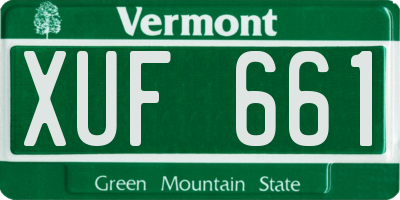 VT license plate XUF661