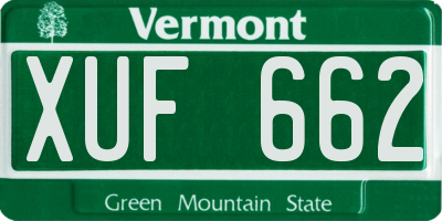 VT license plate XUF662