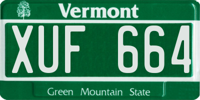 VT license plate XUF664