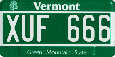 VT license plate XUF666