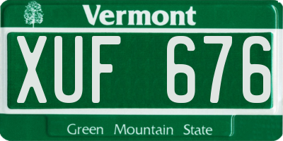 VT license plate XUF676