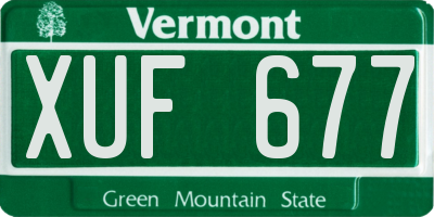 VT license plate XUF677