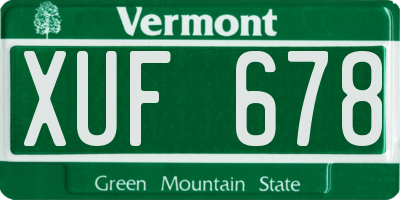 VT license plate XUF678
