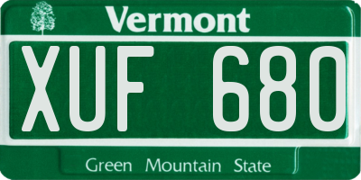 VT license plate XUF680