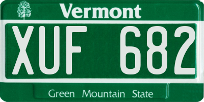 VT license plate XUF682