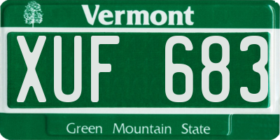 VT license plate XUF683