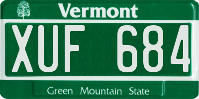 VT license plate XUF684