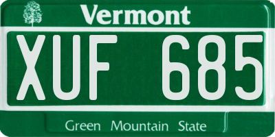 VT license plate XUF685
