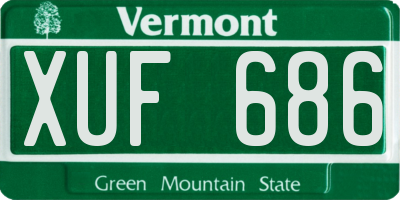 VT license plate XUF686