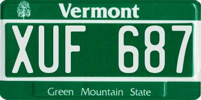 VT license plate XUF687