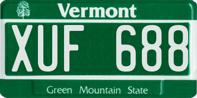 VT license plate XUF688