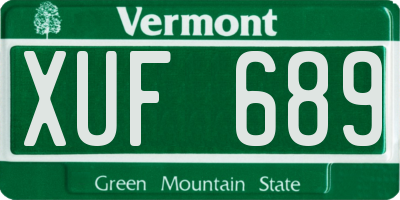 VT license plate XUF689