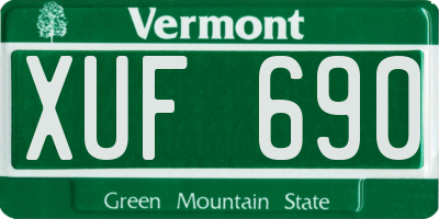 VT license plate XUF690
